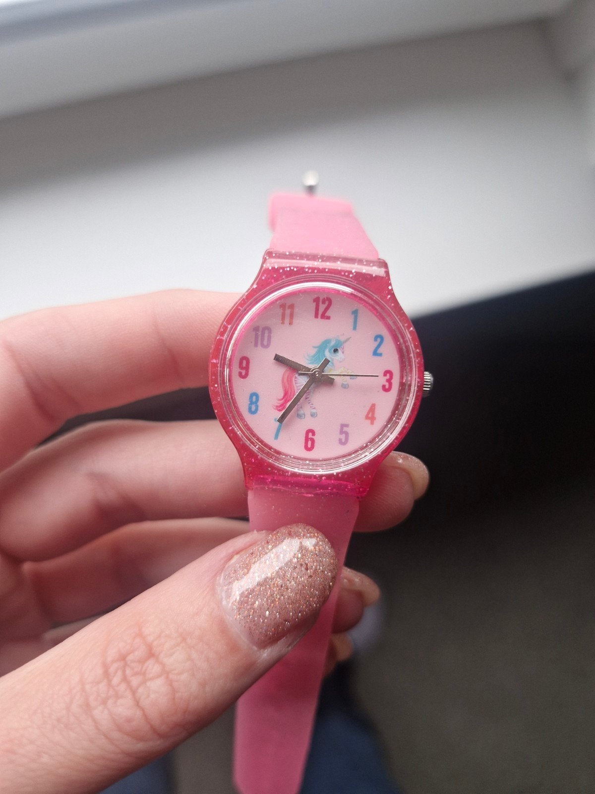 Leuk roze kinderhorloge met eenhoorn, Sieraden, Tassen en Uiterlijk, Ophalen of Verzenden, Gebruikt, Roze, Meisje