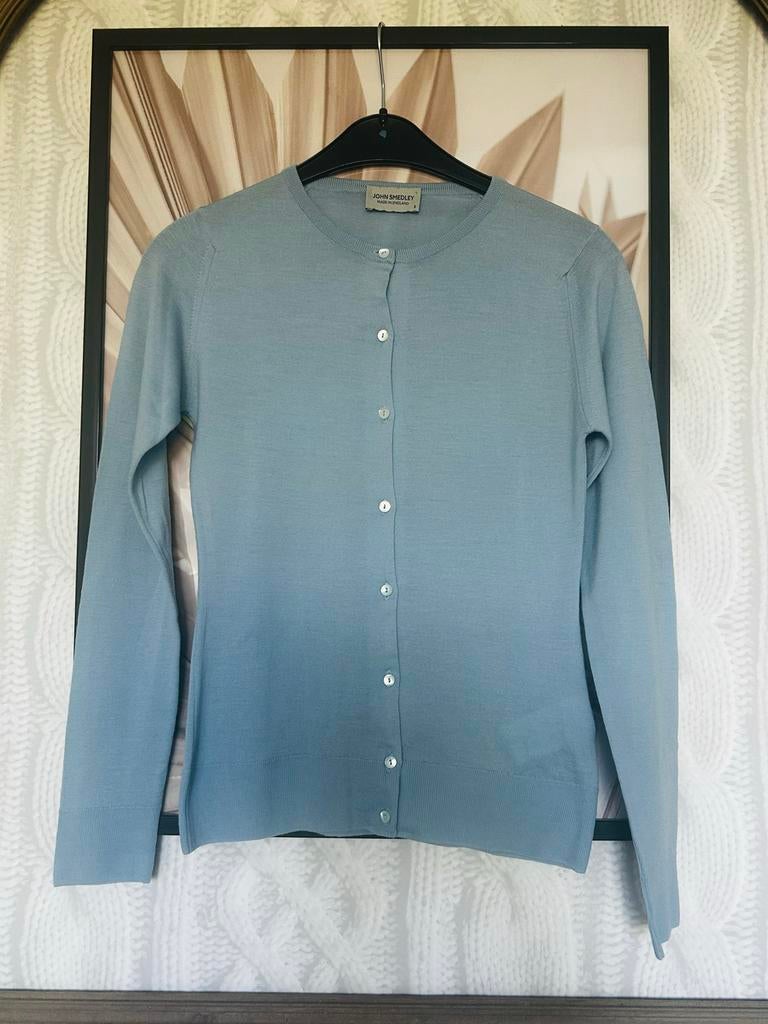 Nieuw John Smedley smal vest lichtblauw merino wol, Ophalen of Verzenden, Nieuw, Maat 36 (S), Blauw