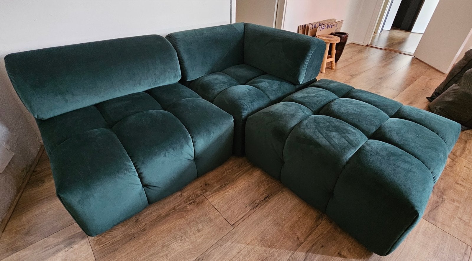 6 maanden oude  Sissy boy marquis bank salvador dark green, Ophalen, Hoekbank, Driepersoons, Zo goed als nieuw