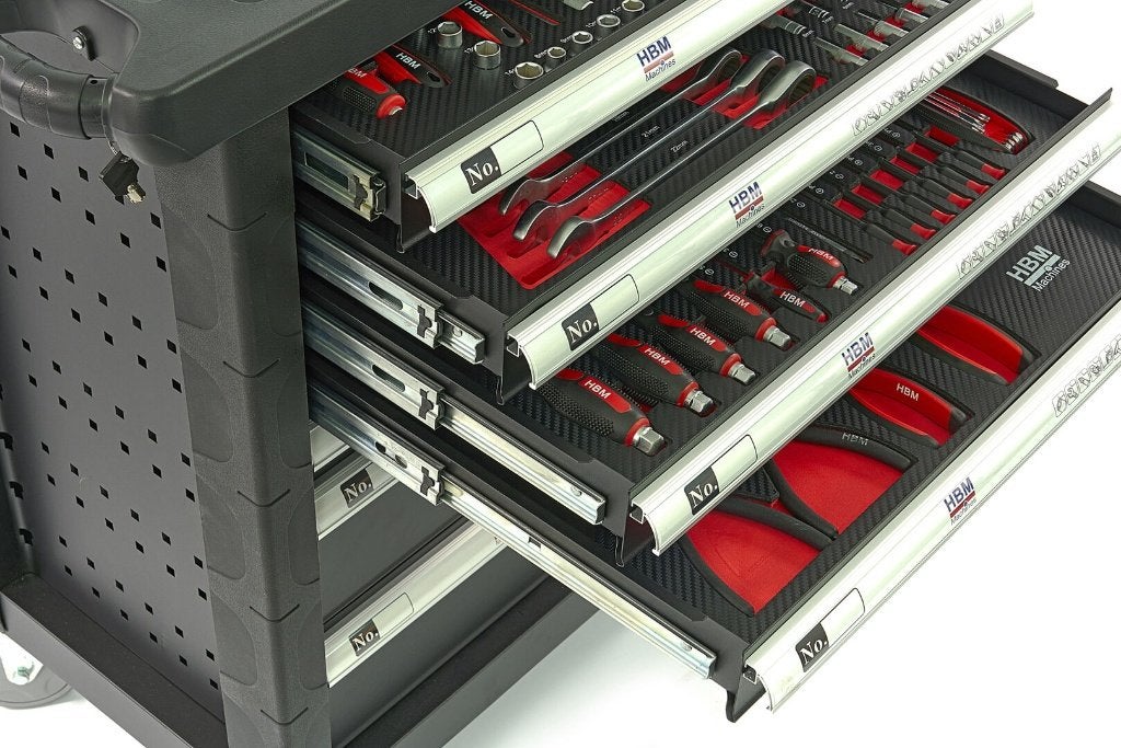 HBM 154-delige PREMIUM gereedschapswagen ZWART, ., Nieuw, Ophalen of Verzenden, .