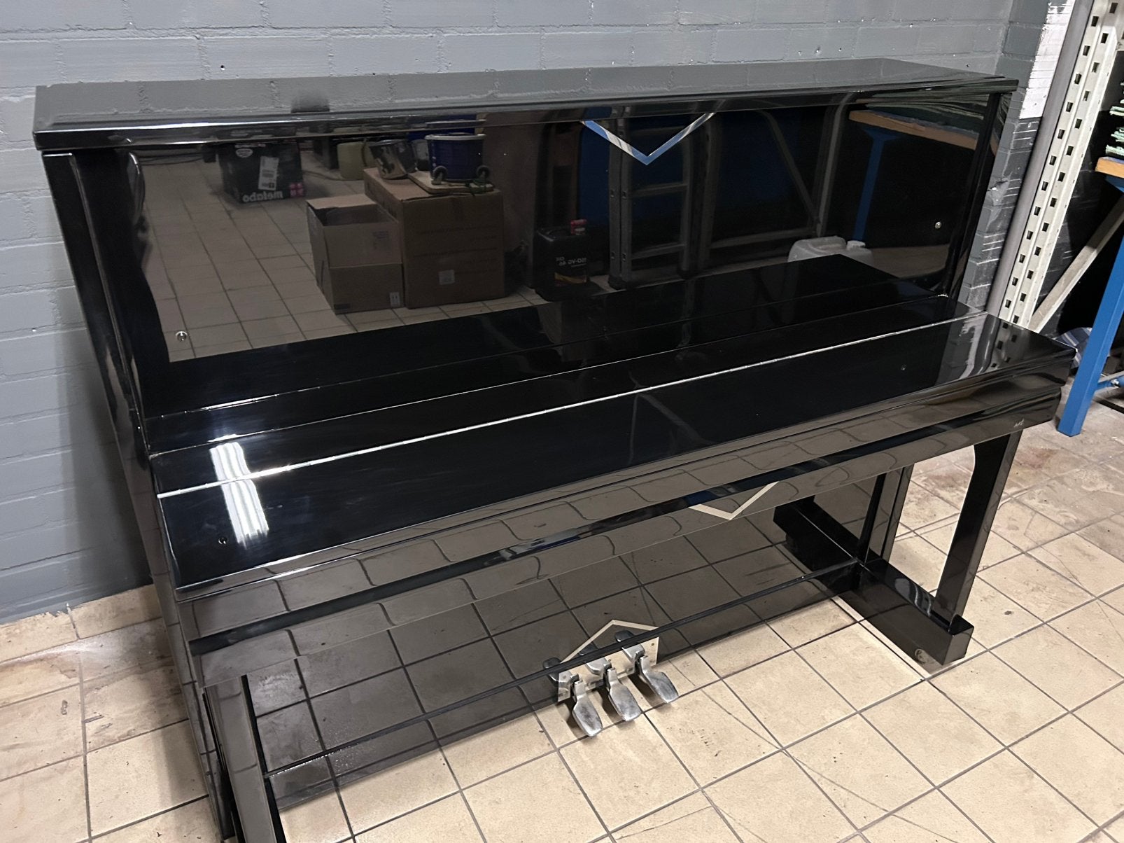 Steibeck piano in hoogglans zwart, Ophalen, Zwart, Zo goed als nieuw, Piano