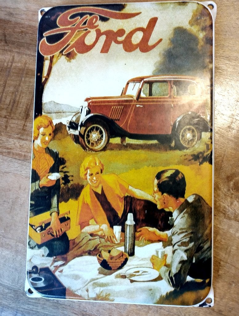 Ford reclamebord emaille - GRATIS verzenden, Verzenden, Gebruikt, Reclamebord