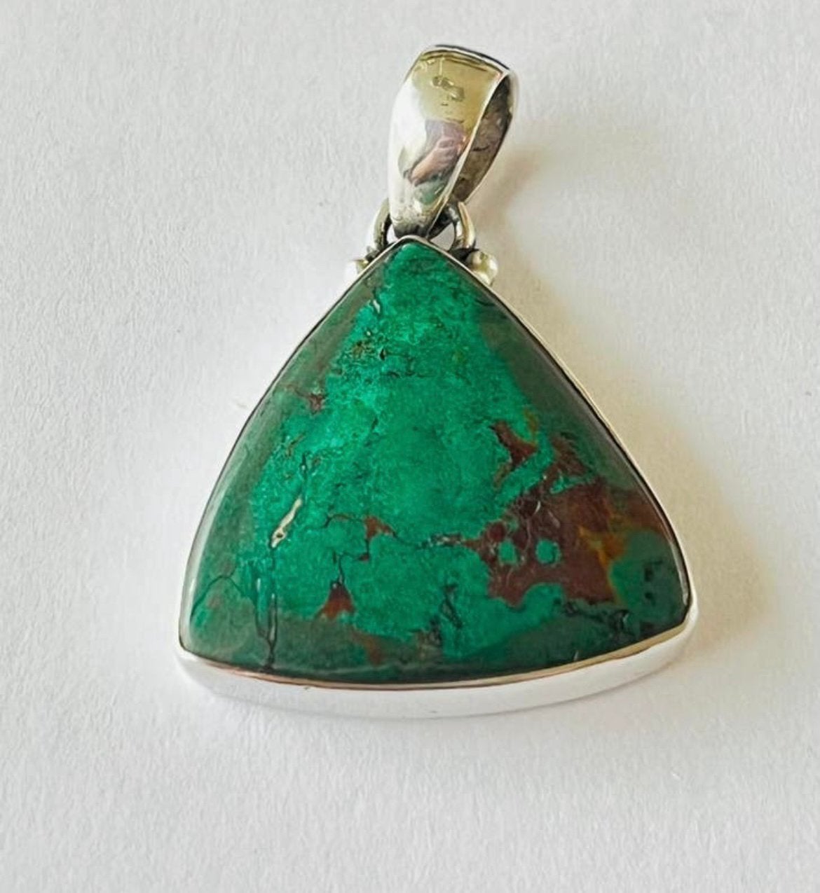 Zilveren CHRYSOCOLLA KETTINGHANGER, Verzenden, Zo goed als nieuw, Zilver, Zilver