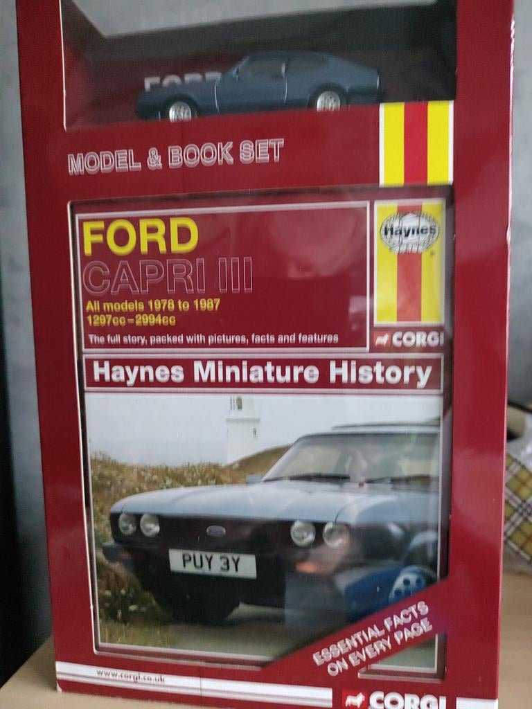 Verzamel box Ford Capri III Modelauto 1:43 met Haynes Boekje, Ophalen of Verzenden, Auto