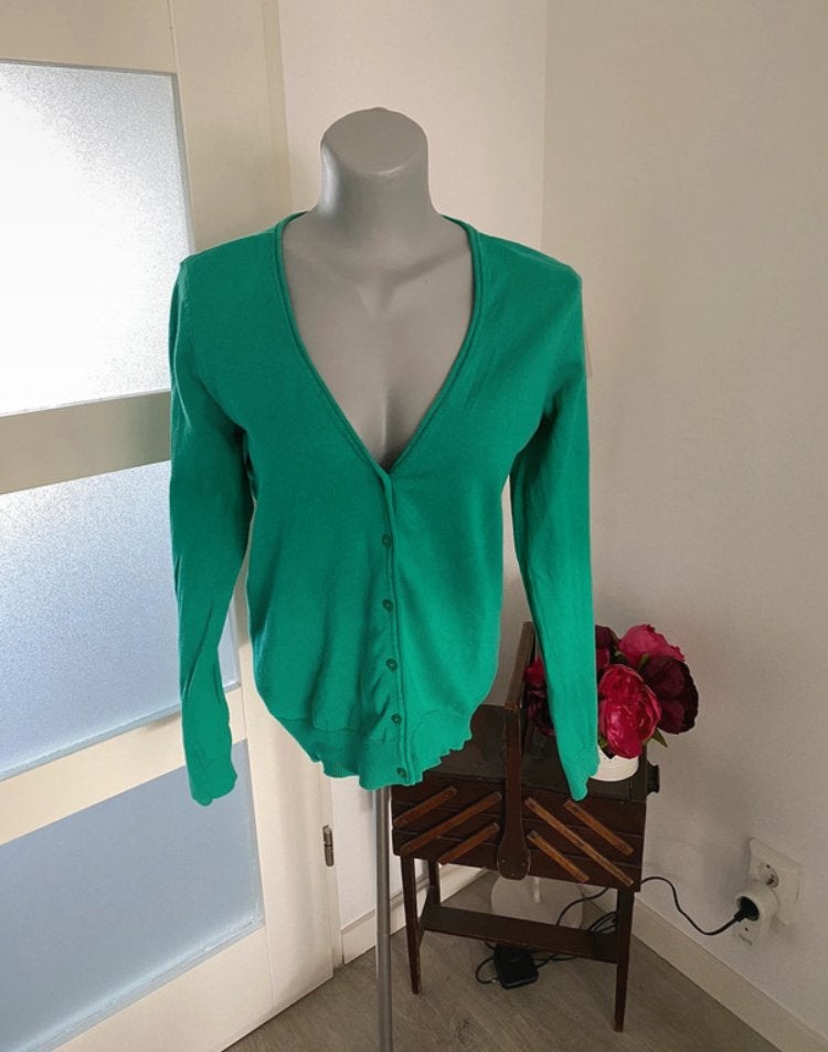 Groen vestje H&M maat M, Kleding | Dames, Ophalen of Verzenden, Zo goed als nieuw, Groen