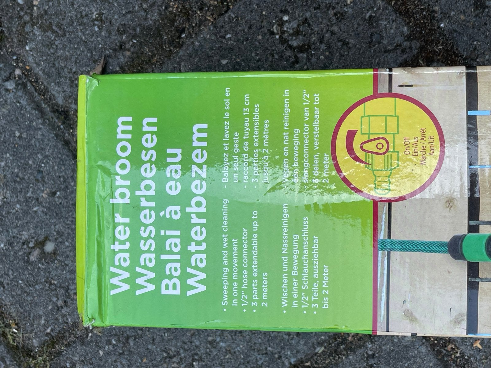 Waterbezem met Uitschuifbare Steel (tot 2m), Ophalen, Zo goed als nieuw
