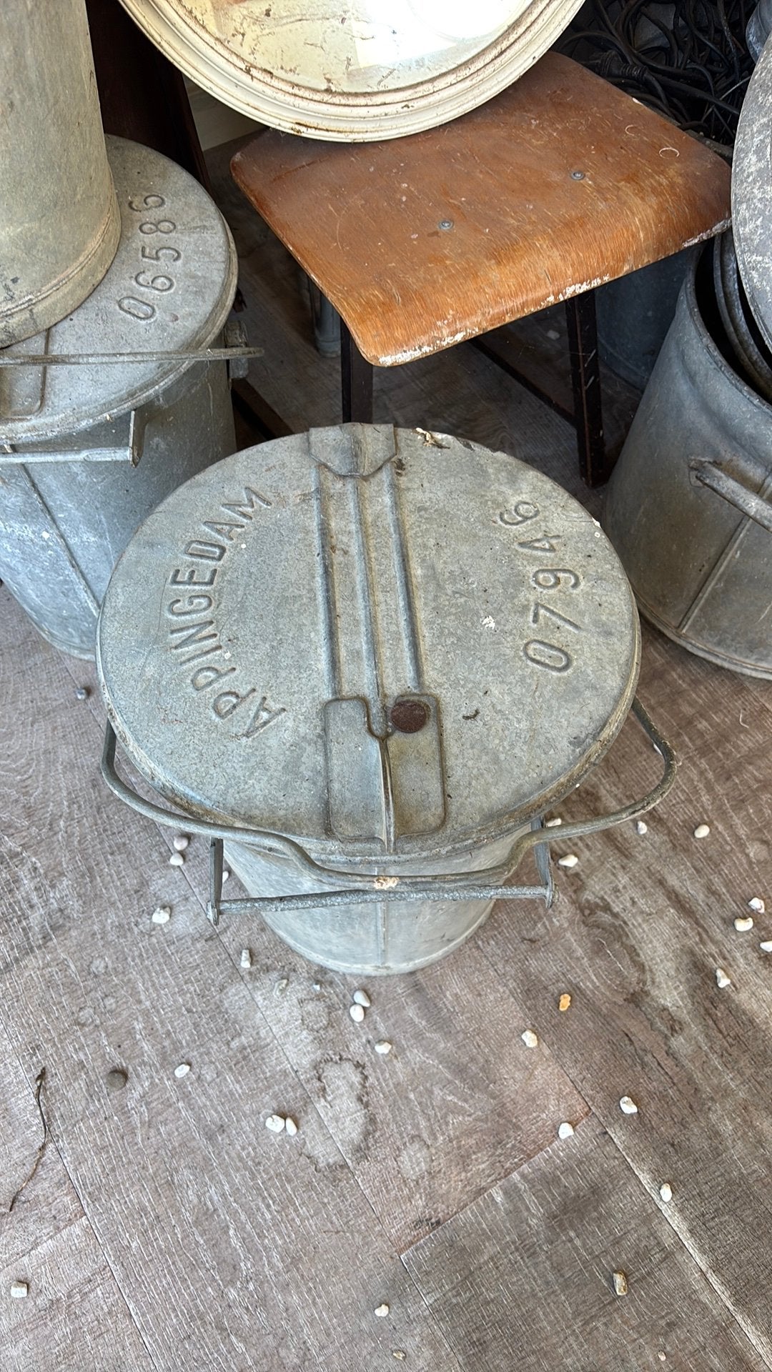 Zinken vuilnisemmer prullenbak zink Appingedam, Ophalen of Verzenden, Gebruikt