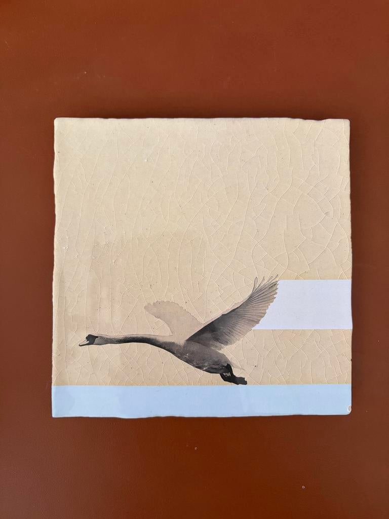 StoryTiles tegel met zwaan - Marja van Osch, Ophalen of Verzenden, Nieuw, Schilderij, Minder dan 50 cm