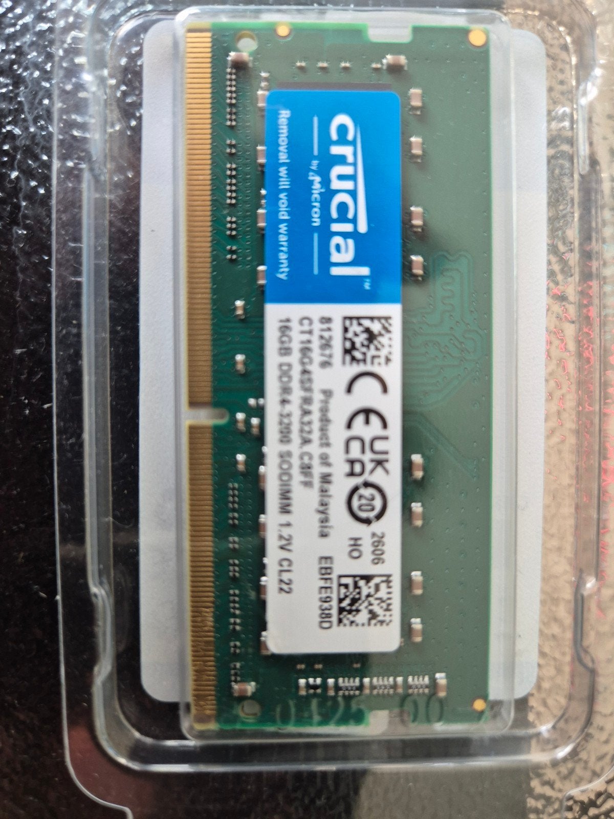 Crucial CT16G4SFRA32A 16GB DDR4 SODIMM RAM (per stuk), Computers en Software, DDR4, Nieuw, Ophalen of Verzenden, Laptop