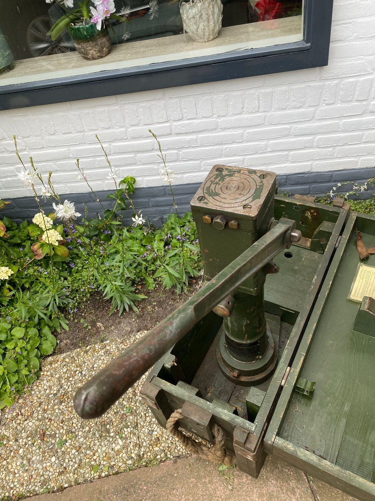 Barr & Stroud Hydraulische Krik WOII met Transportkist, Ophalen, Landmacht, Overige gebieden, Overige typen