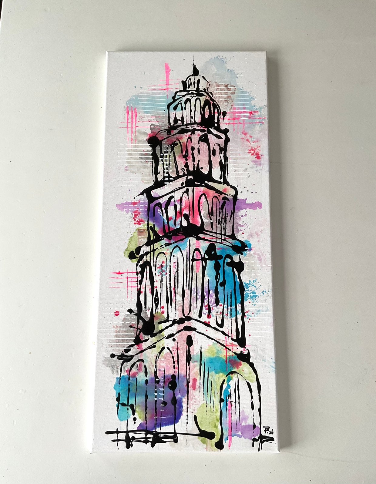Uniek schilderij Martinitoren, acrylverf op doek, Ophalen of Verzenden