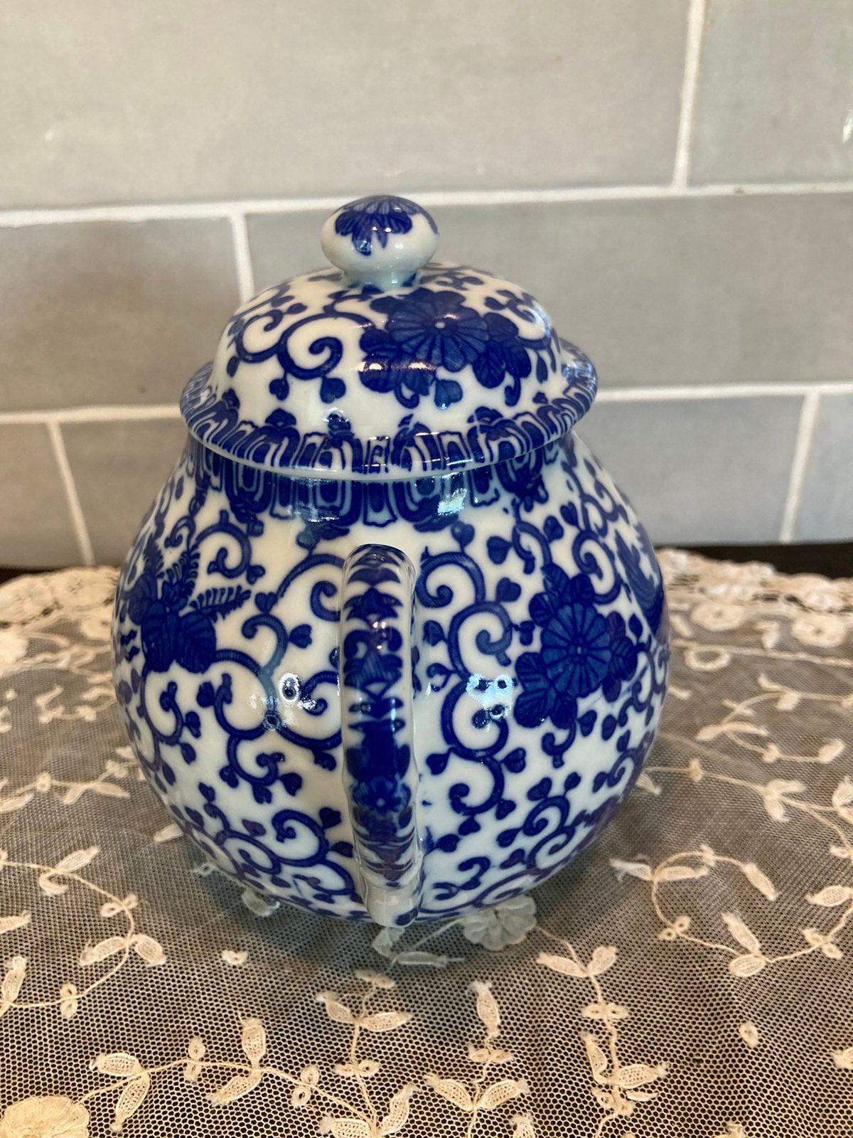 Japans blauw/wit suikerpot (170725), Ophalen of Verzenden, Porselein, Overige stijlen, Overige typen