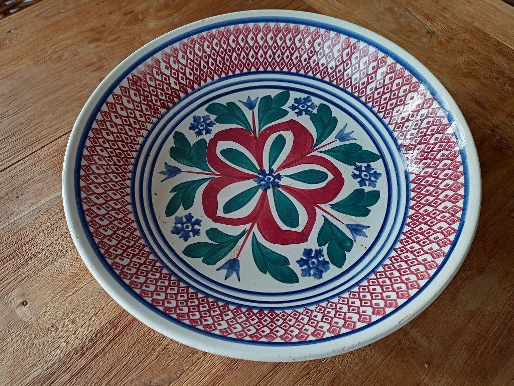 oude schaal Boerenbont Societe Ceramique Maastr. 1920/1950, Antiek en Kunst, Antiek | Schalen, Ophalen of Verzenden