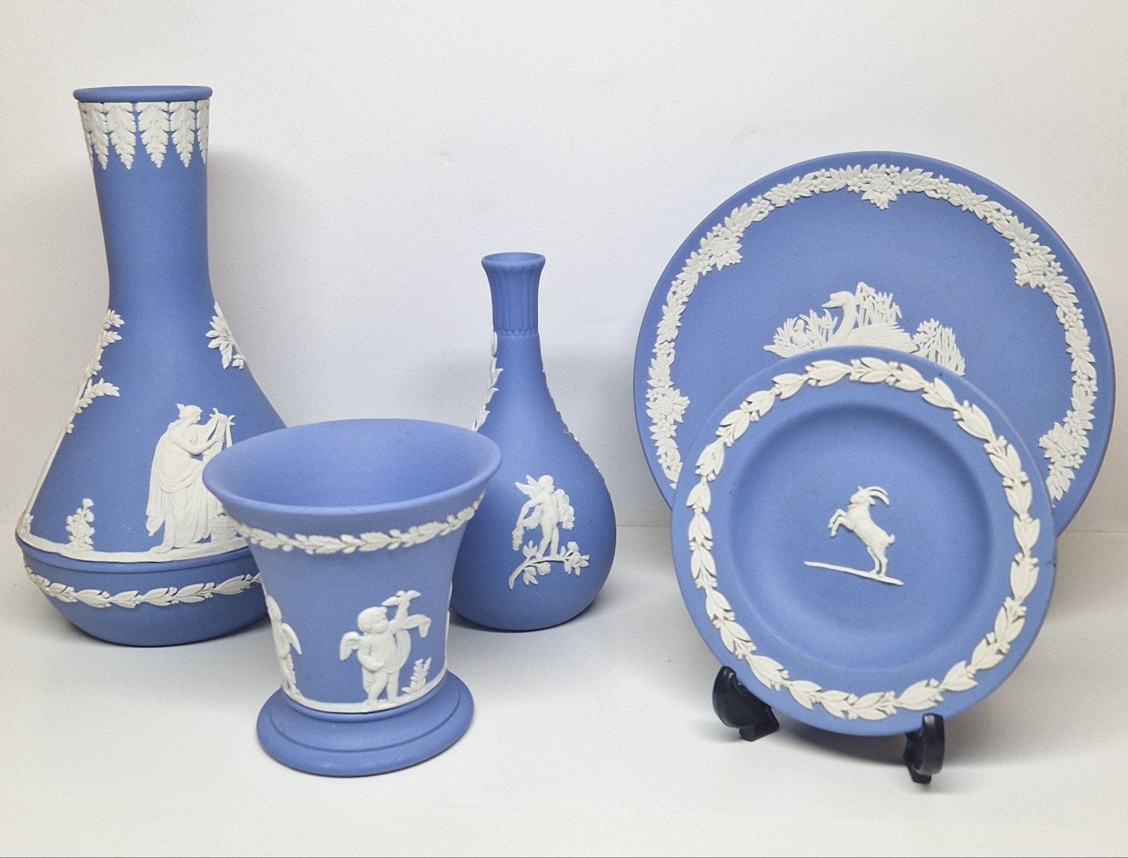 Lot Wedgewood Blue Jasperware, Engeland 1960-1970., Ophalen
