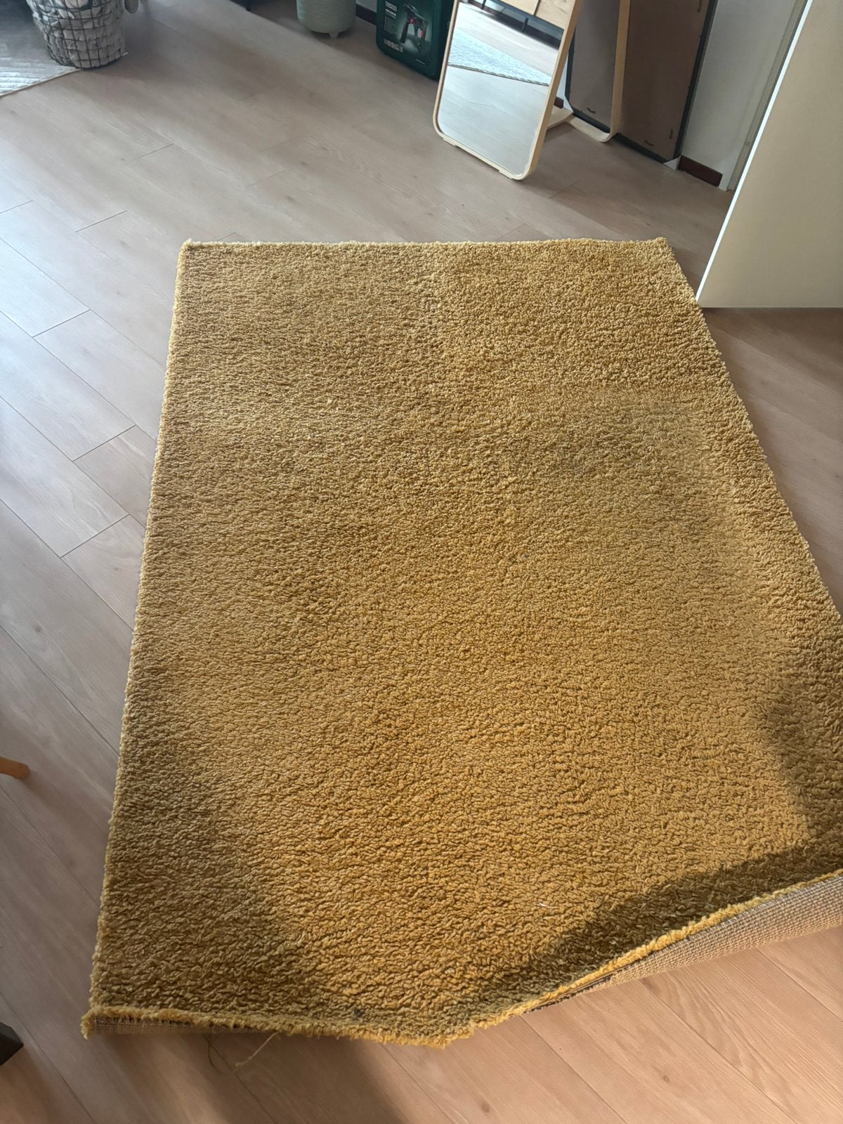 Okergeel kleed - Zacht en warm, Ophalen, Gebruikt, 150 tot 200 cm, 200 cm of meer