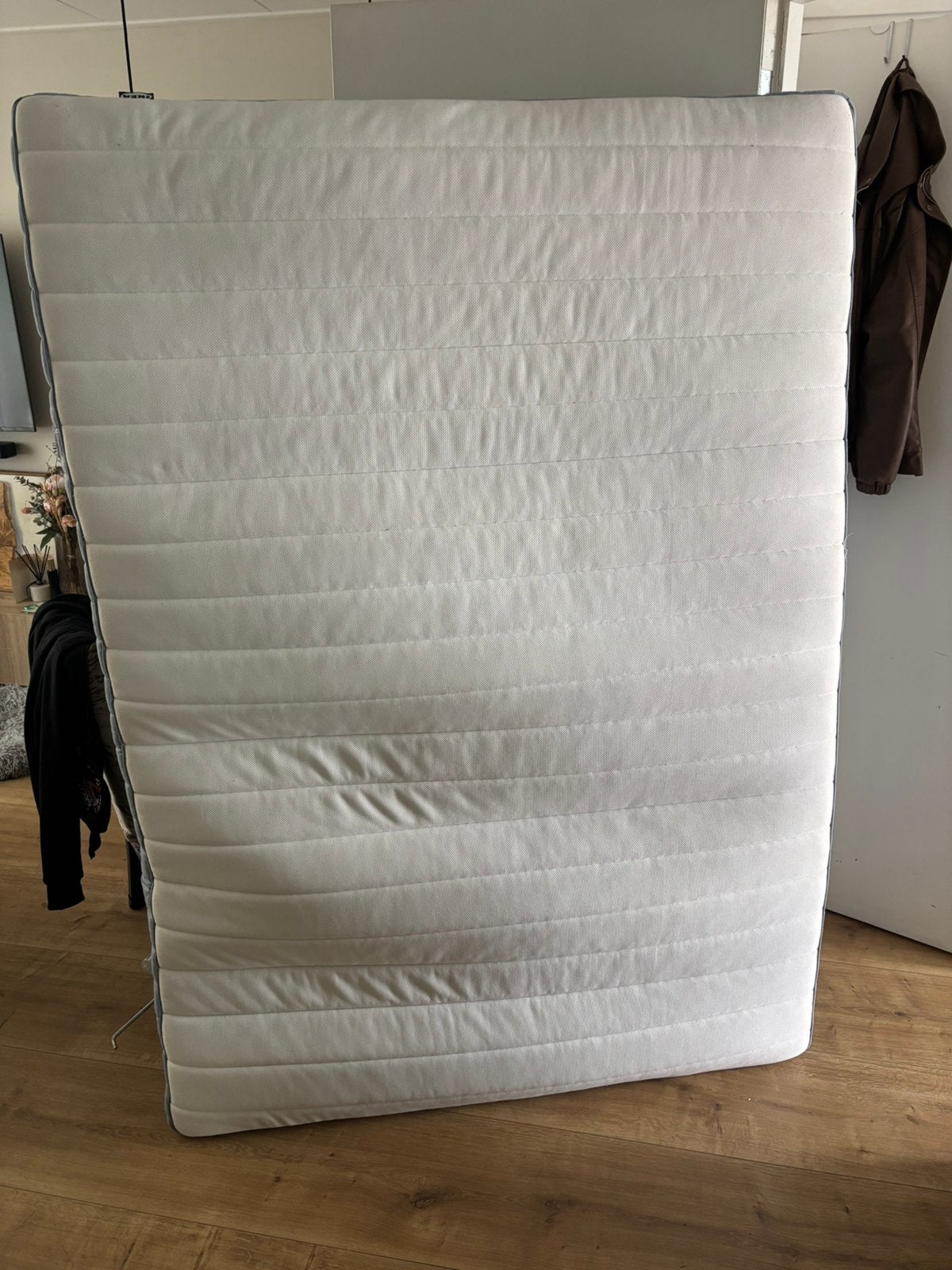 VALEVÅG Pocketveringmatras, middelhard/lichtblauw, Ophalen, Tweepersoons, 140 cm, Zo goed als nieuw
