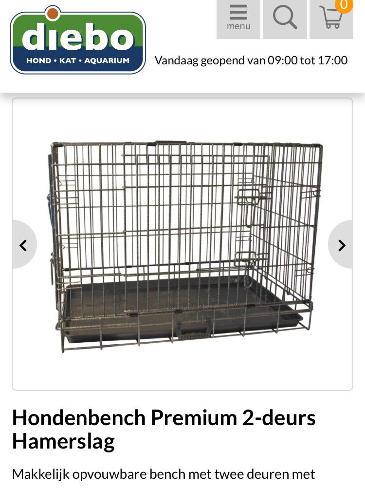 Honden bench, Dieren en Toebehoren, Ophalen, Hondenkennel, Minder dan 65 cm, Zo goed als nieuw