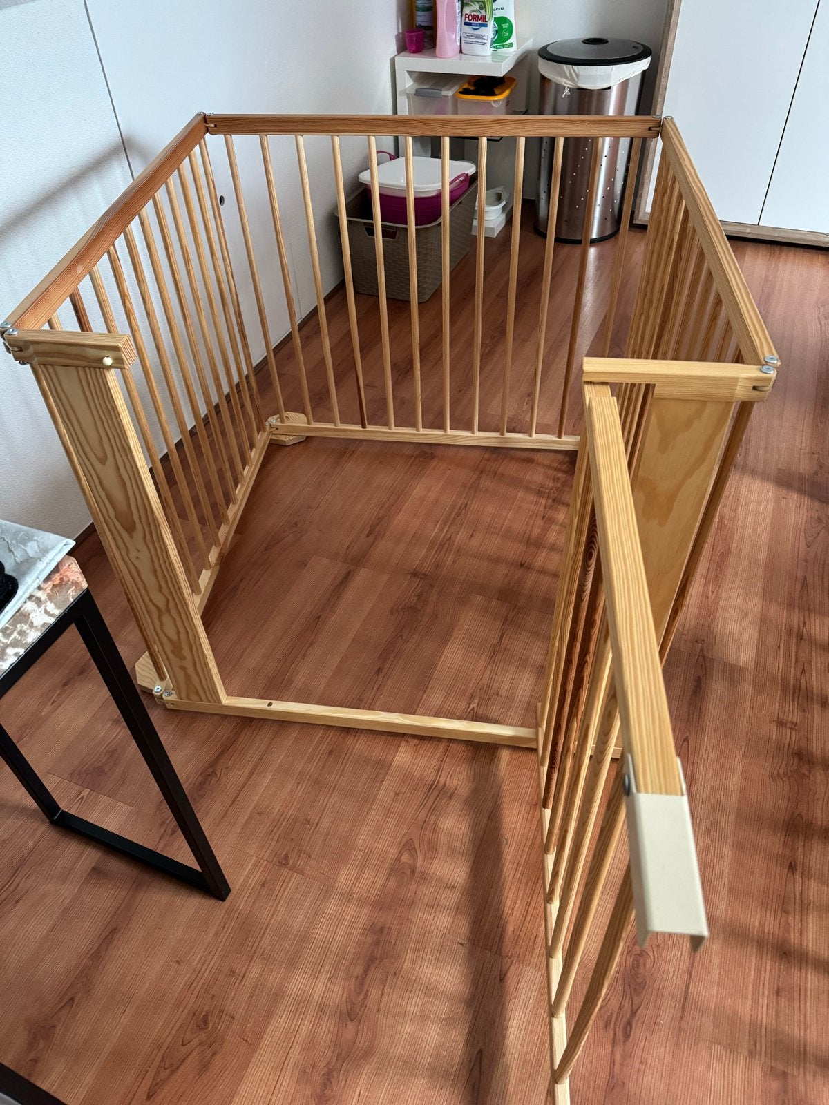 Houten grondbox / playpen 95x95cm (79 cm hoog), Ophalen, Zo goed als nieuw