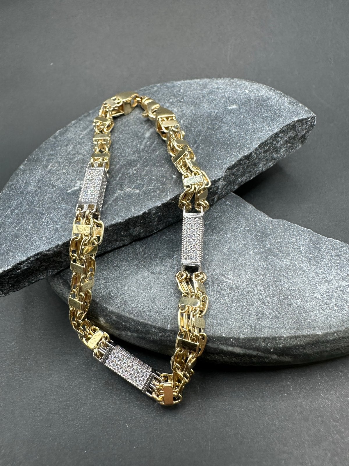 14k Gouden Magnum Armband met Zirkonia, Sieraden, Tassen en Uiterlijk, Ophalen of Verzenden, Nieuw, Goud, Met kristal