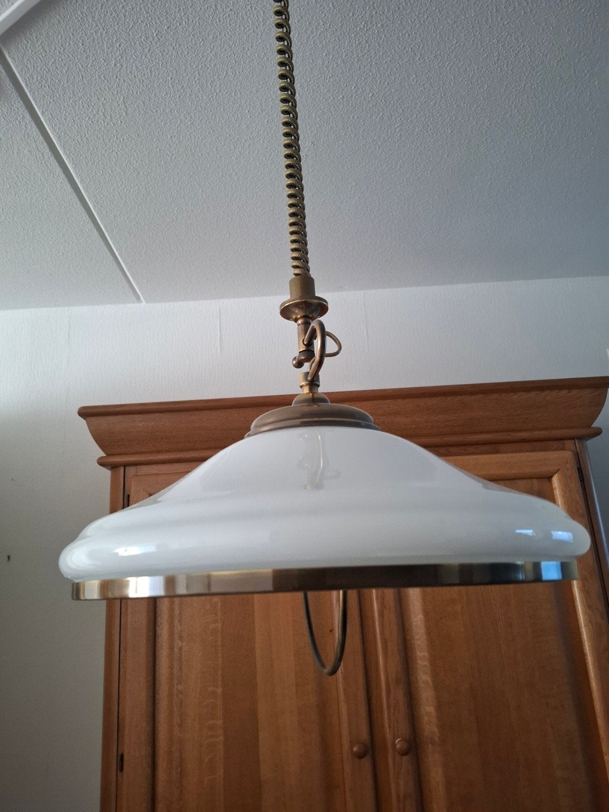 2 klassieke hanglampen - ook los te koop, Huis en Inrichting, Lampen | Hanglampen, Ophalen, Gebruikt, Klassiek, Glas