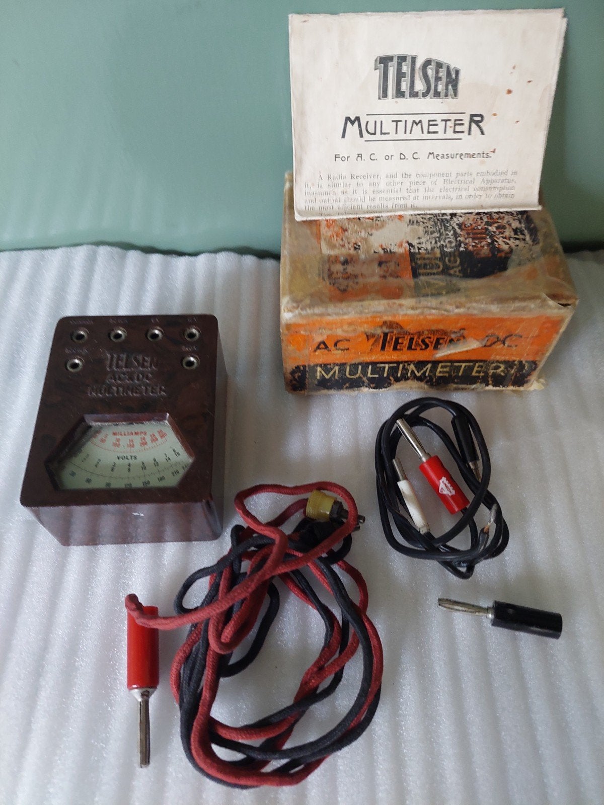 Vintage Telsen AC/DC Multimeter met originele doos, Ophalen of Verzenden