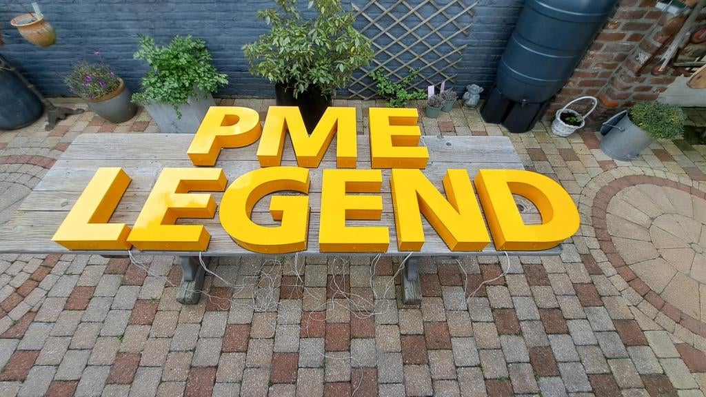 Oude Reklame Letters PME, Verzamelen, Merken en Reclamevoorwerpen, Ophalen of Verzenden, Gebruikt, Reclamebord