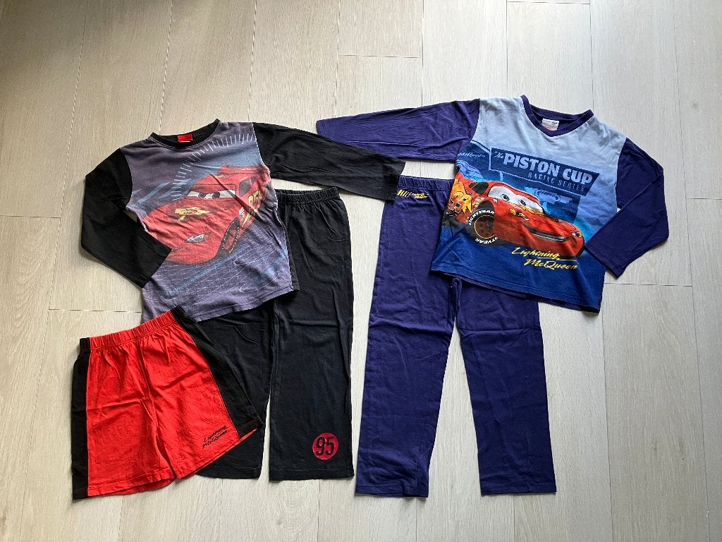 2x Disney Cars Pyjama Bliksem McQueen, Jongen, 116, 122, Kinderen en Baby's, Kinderkleding | Maat 116, Disney, Nacht- of Onderkleding