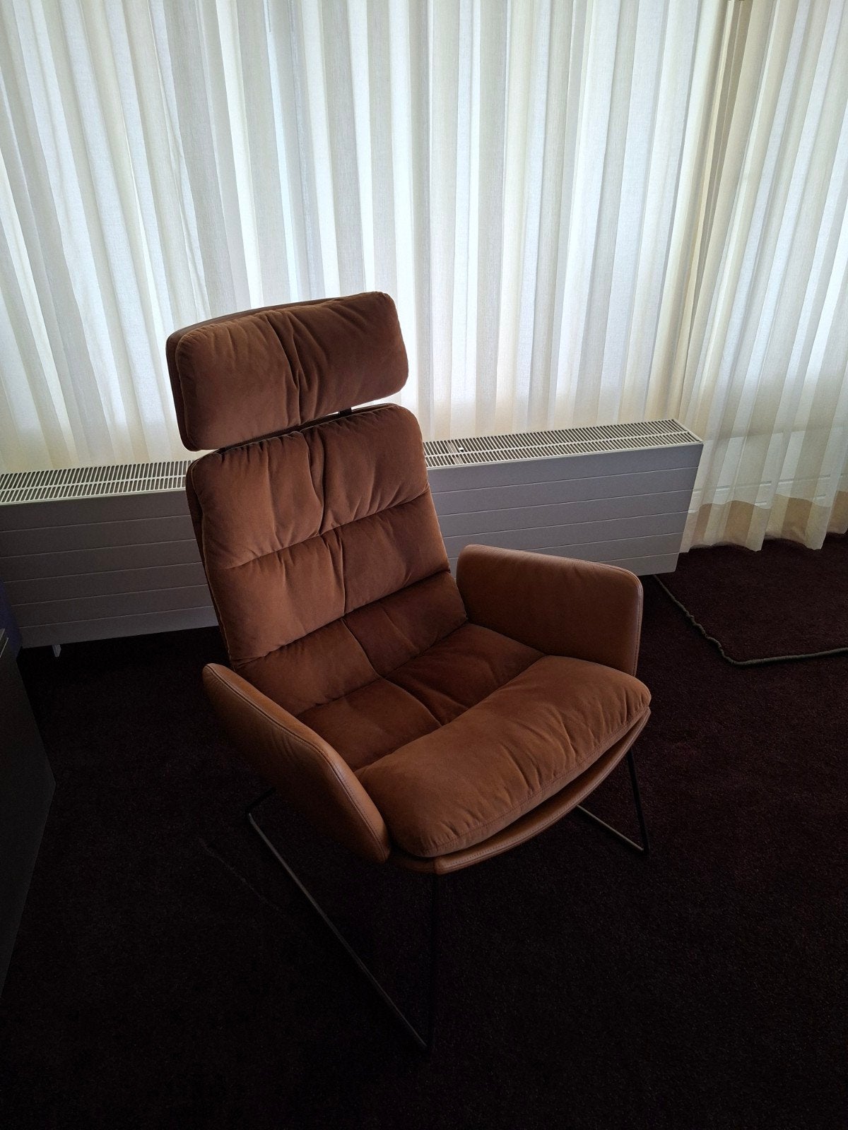 KFF fauteuil met lederen en stoffen bekleding, Ophalen, Modern, Comfortabel, Leer, 75 tot 100 cm