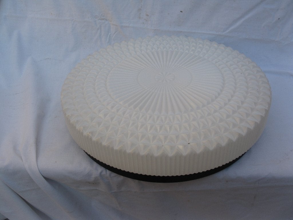 Vintage retro plafondlamp plafonnière XXL, Kunststof, Vintage, Zo goed als nieuw, Wit