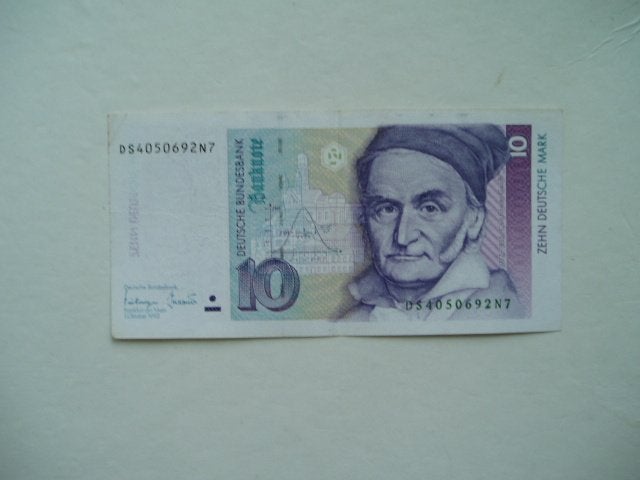 1553. Duitsland, 10 deutsche mark (1989-1999) Gauss., Verzenden, Duitsland, Los biljet