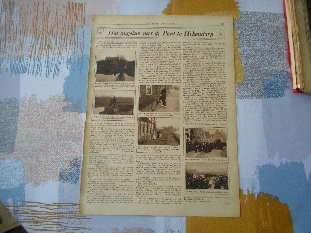 Hekendorp. Ongeluk met de pont. 1923., Ophalen of Verzenden, 1920 tot 1940, Nederland, Knipsel(s)