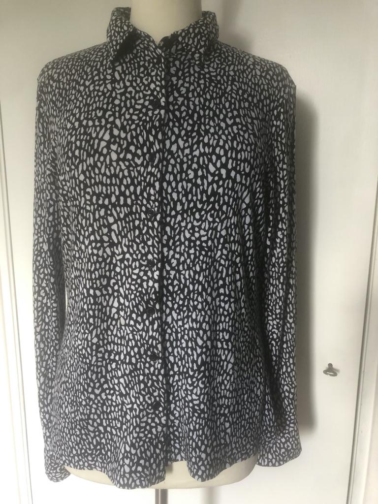 ERFO zwart/witte blouse maat 38, Maat 38/40 (M), Overige kleuren, Erfo, Ophalen of Verzenden