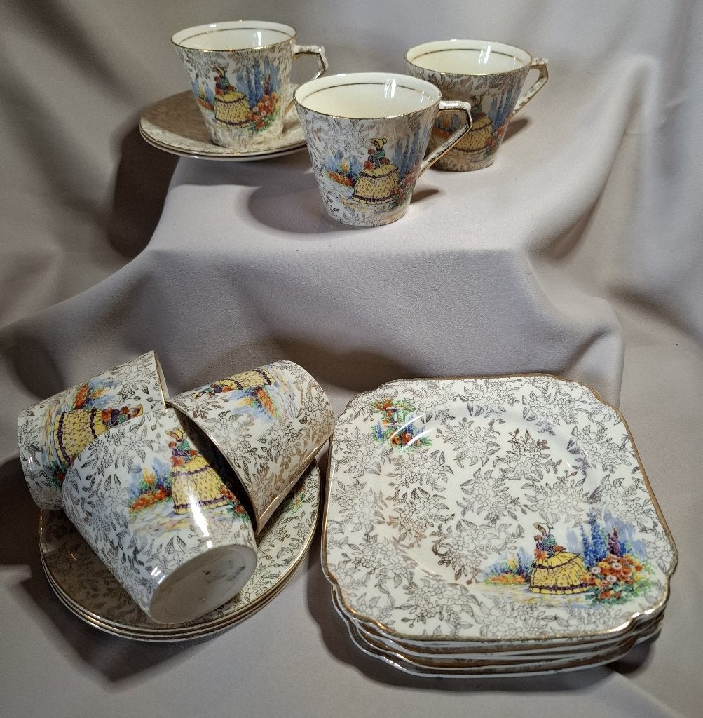 Vintage Empire Engeland Shelton Crinoline Lady koffieservies, Antiek en Kunst, Verzenden