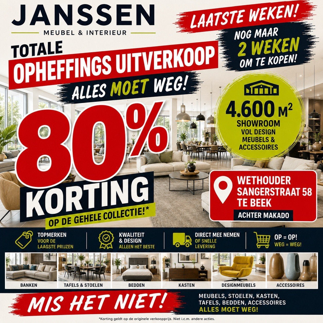 80% / 90 % korting!! Opheffings uitverkoop, Ophalen, Overige maten, Modern, Klassiek, Diverse stijlen, Nieuw