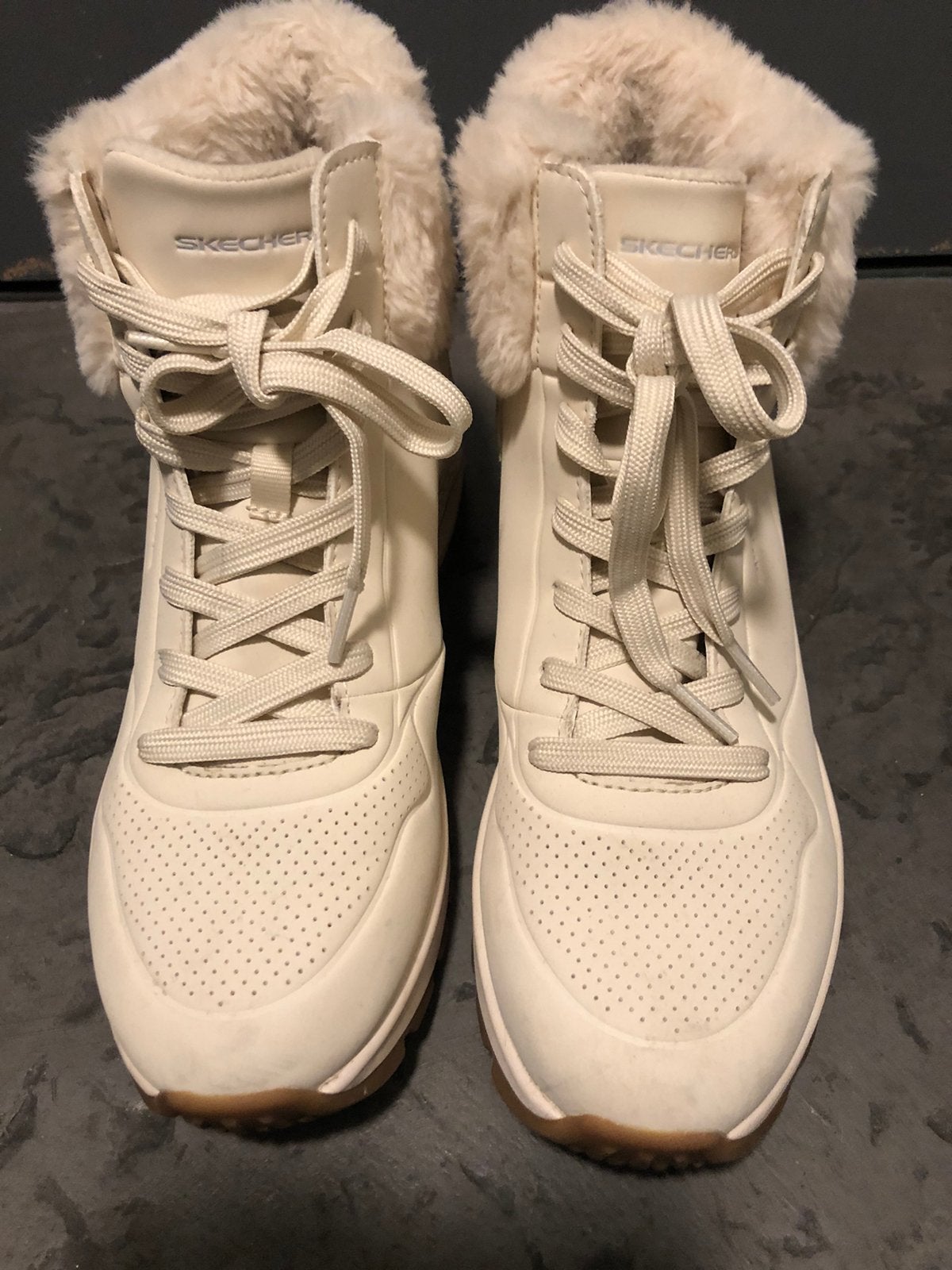 Skechers uno rugged veter boots met bont 40, Ophalen, Beige, Nieuw, Sneakers of Gympen
