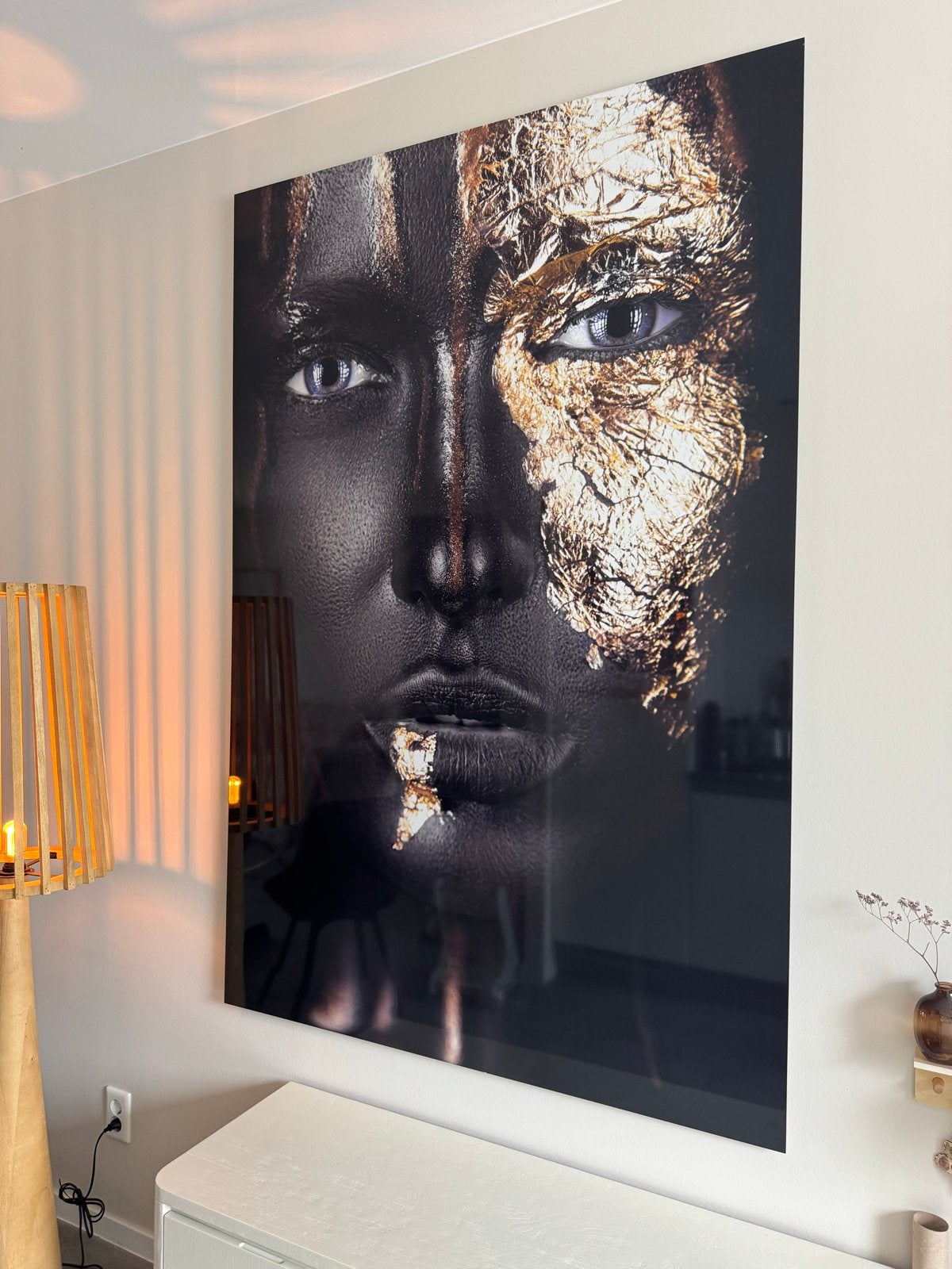 Kunstwerk 'Noir' op plexiglas - 120x180 cm, Ophalen, Kunststof, Achter glas, Print
