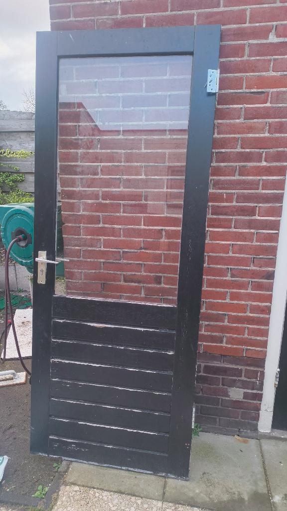 merbau deur, Doe-het-zelf en Verbouw, Ophalen, Gebruikt, 80 tot 100 cm, Buitendeur