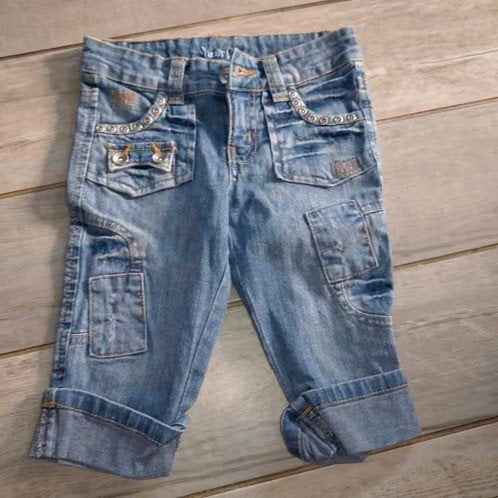Korte Spijkerbroek, Kinderen en Baby's, Kinderkleding | Maat 104, Verzenden, Zo goed als nieuw, Meisje, Broek