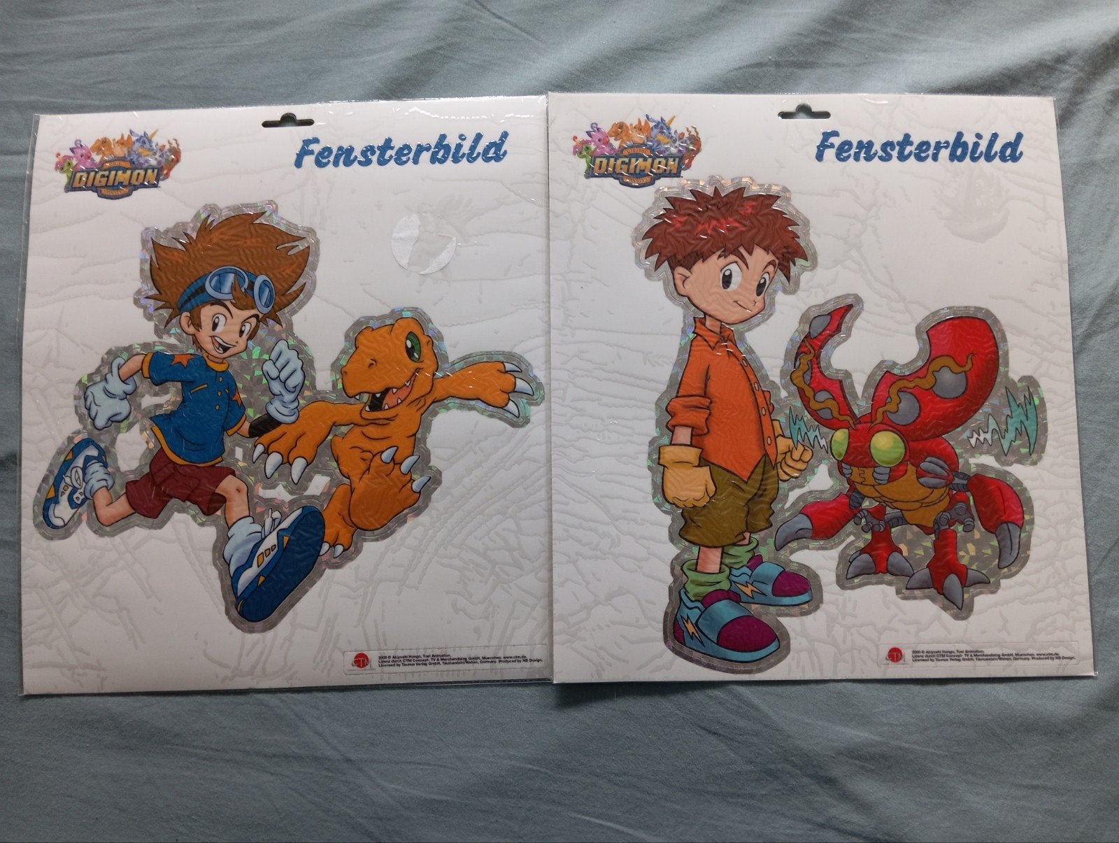 Digimon Raamstickers: Tai & Agumon, Matt & Gabumon, Ophalen of Verzenden