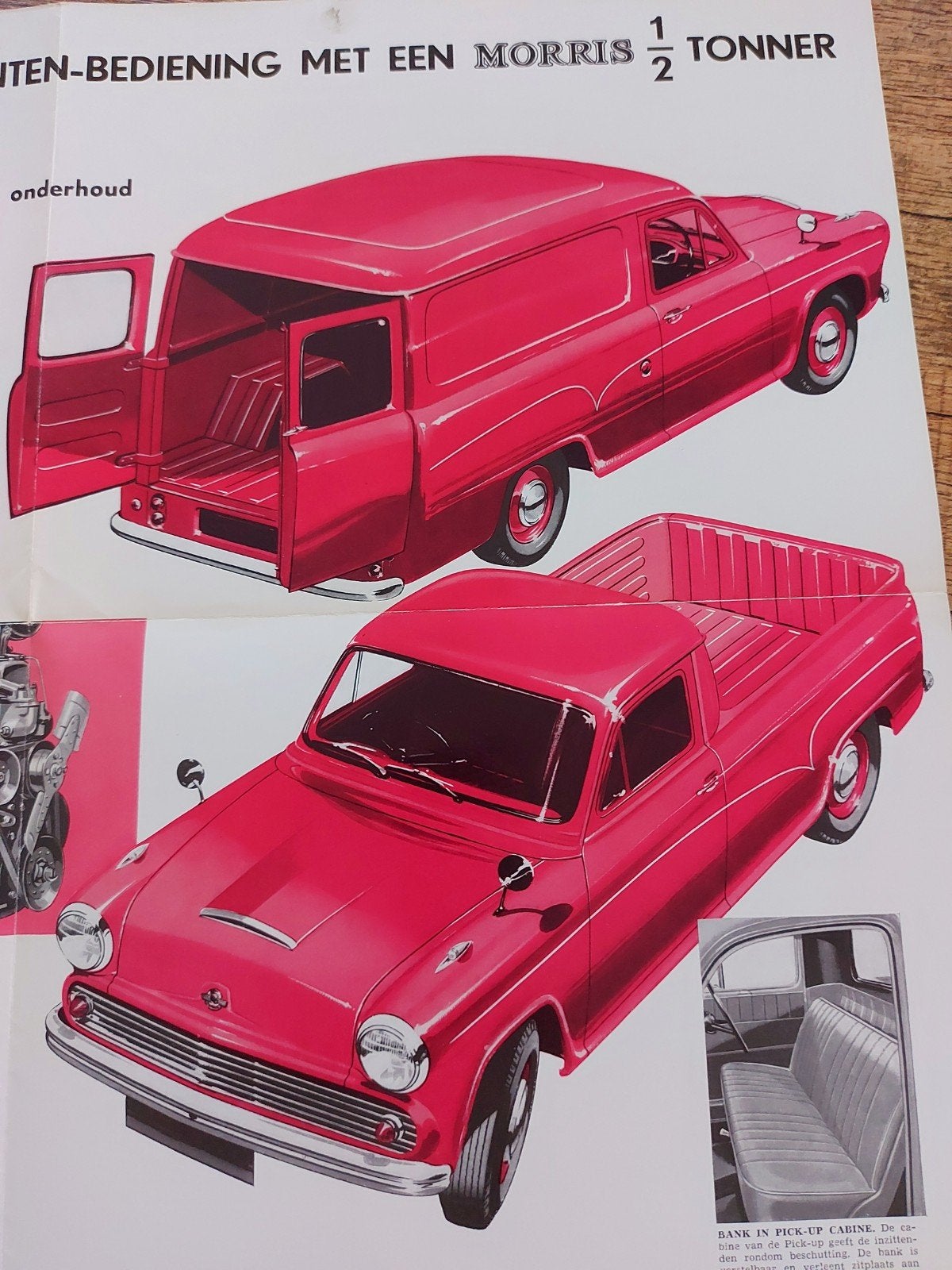 Oude Morris bestelwagen & pick-up folder NL, Ophalen of Verzenden, Zo goed als nieuw, Overige merken
