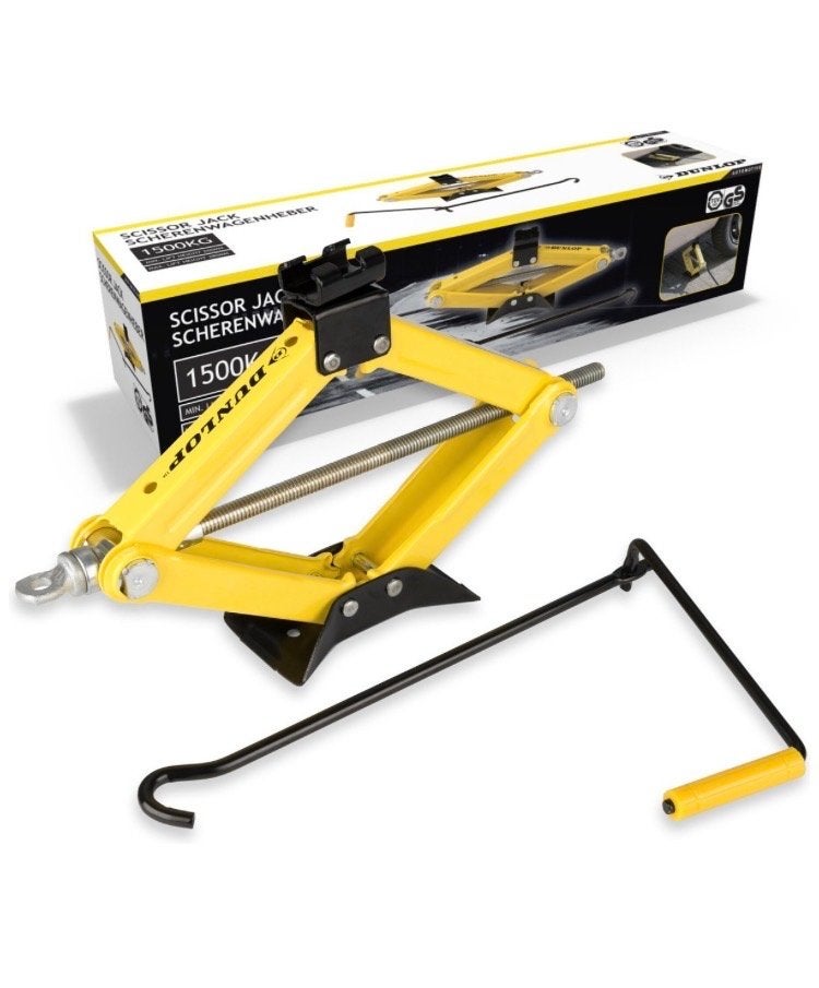 Nieuwe Dunlop Schaarkrik 1500kg in doos, Auto diversen, Krikken, Ophalen, Nieuw, Mechanisch, Schaarkrik