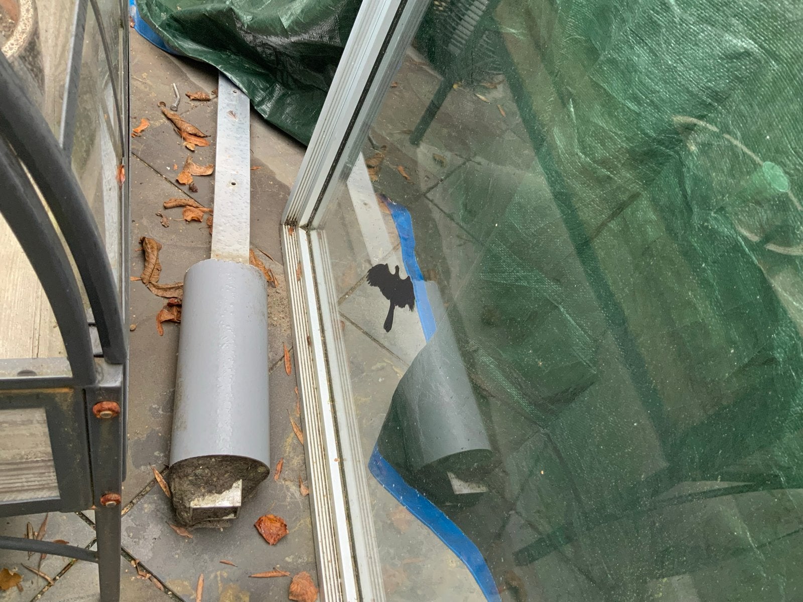 Windscherm voor terras of tuin, aluminium., Ophalen, Gebruikt