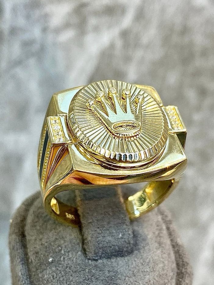 14k Gouden Massieve Rolex Ring, 20 of groter, Heer, Nieuw, Ophalen of Verzenden