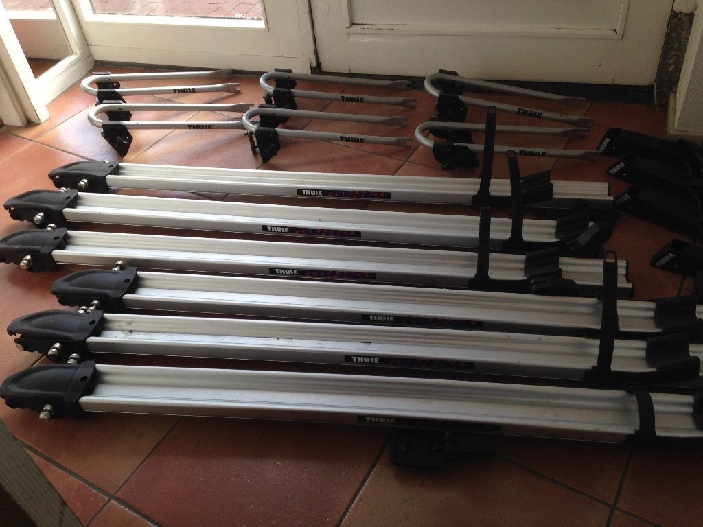Thule Velo Vise dakfietsdragers 6x + dakdragers en voeten, Ophalen, Gebruikt