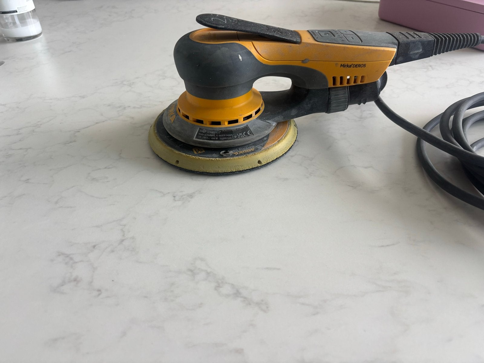Mirka Deros 2.5 Excentrische Schuurmachine, Doe-het-zelf en Verbouw, Gereedschap | Schuurmachines, Ophalen of Verzenden, Gebruikt