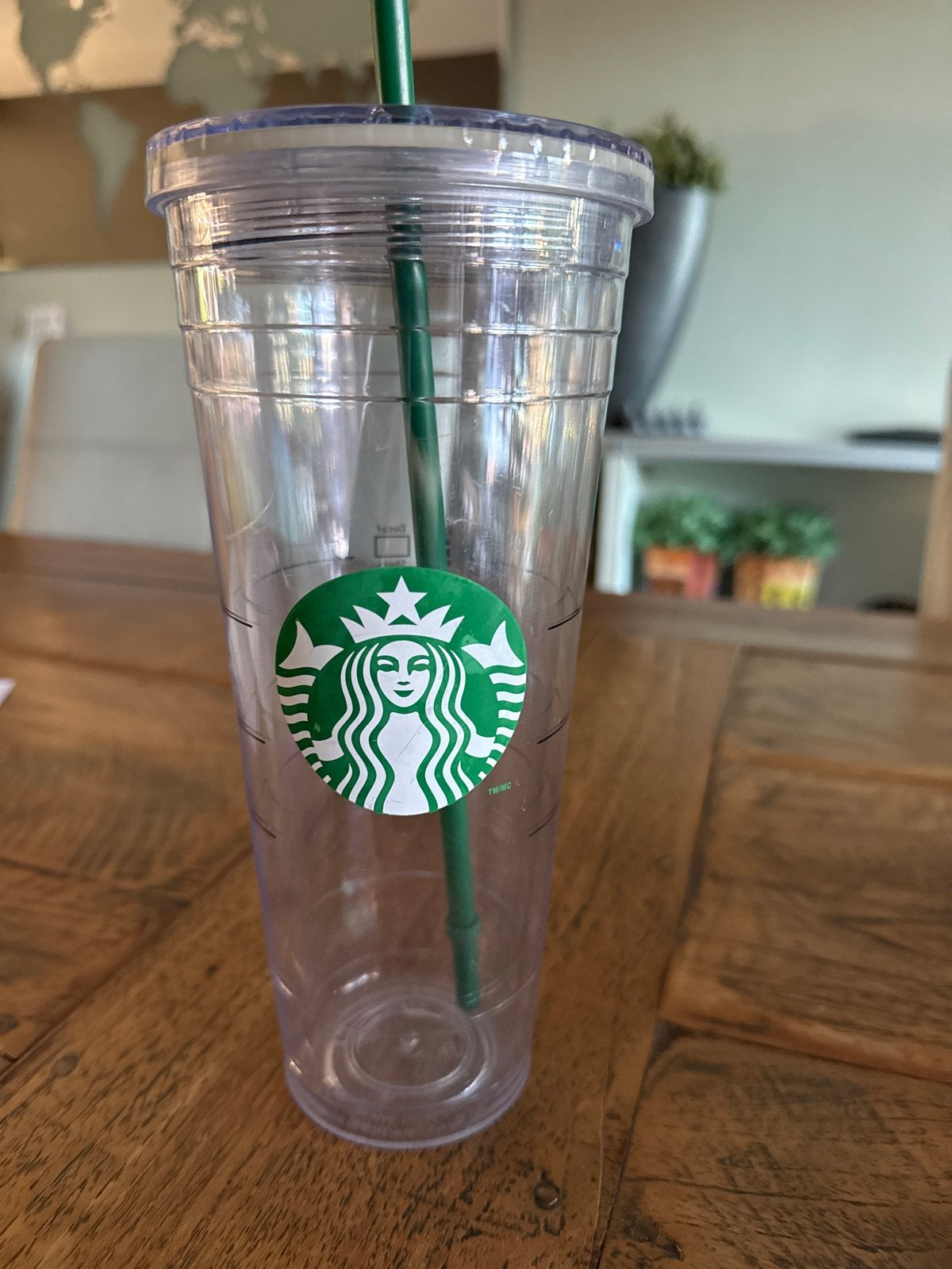 Starbucks Dubbelwandige Beker met Rietje - Transparant, Kunststof, Ophalen of Verzenden, Overige merken, Overige typen