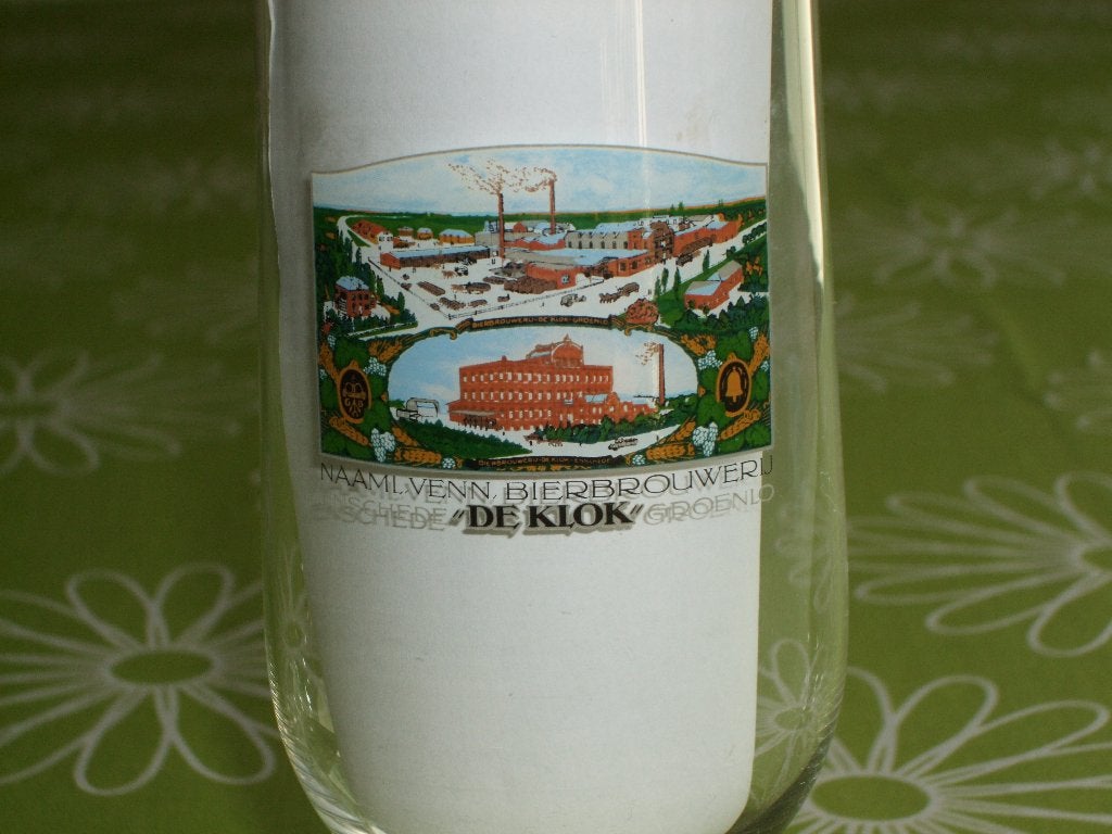 Grolsch glas Bierbrouwerij De Klok Enschede Groenlo, Ophalen of Verzenden, Zo goed als nieuw, Glas of Glazen, Grolsch