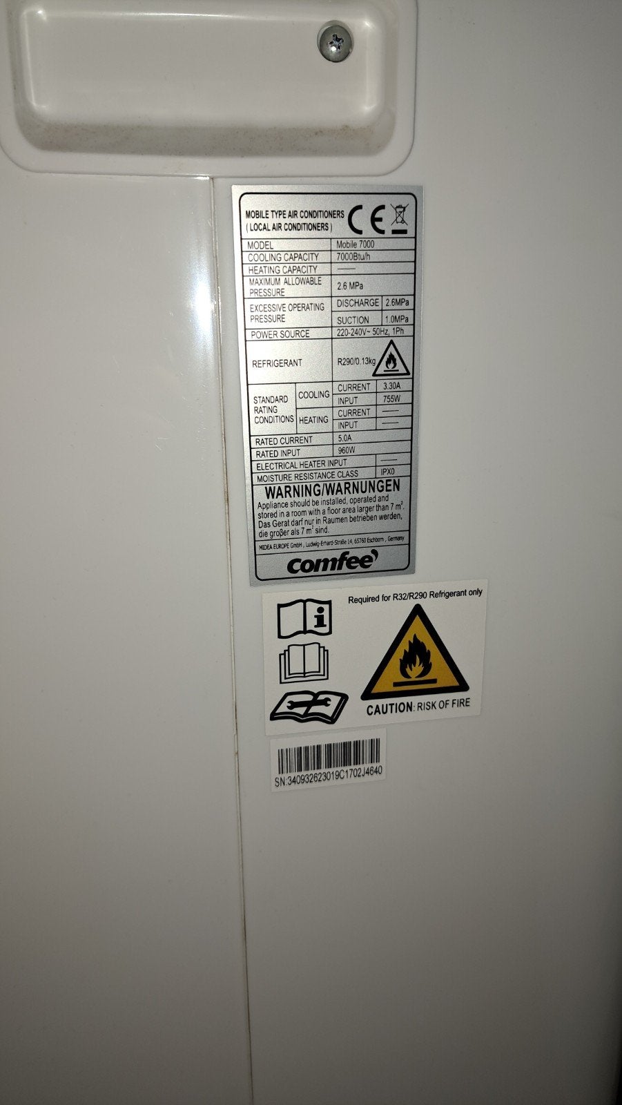 Comfee Mobiele Airco - Koelen, Ventileren, Ontvochtigen, Witgoed en Apparatuur, Minder dan 60 m³, 3 snelheden of meer, Ophalen of Verzenden