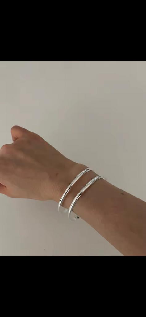 slavenarmband  dubbele klemarmband gemerkt 925, Ophalen of Verzenden, Zo goed als nieuw, Overige materialen