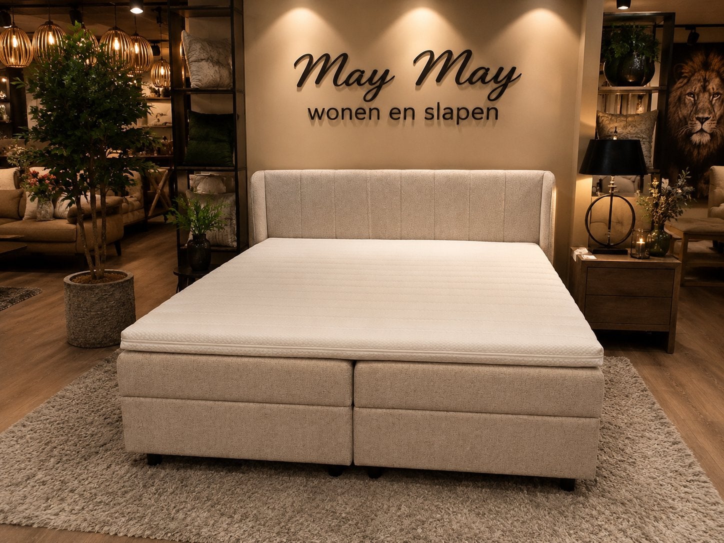 Boxspring 180x200 met opbergruimte Beige Direct/Leverbaar